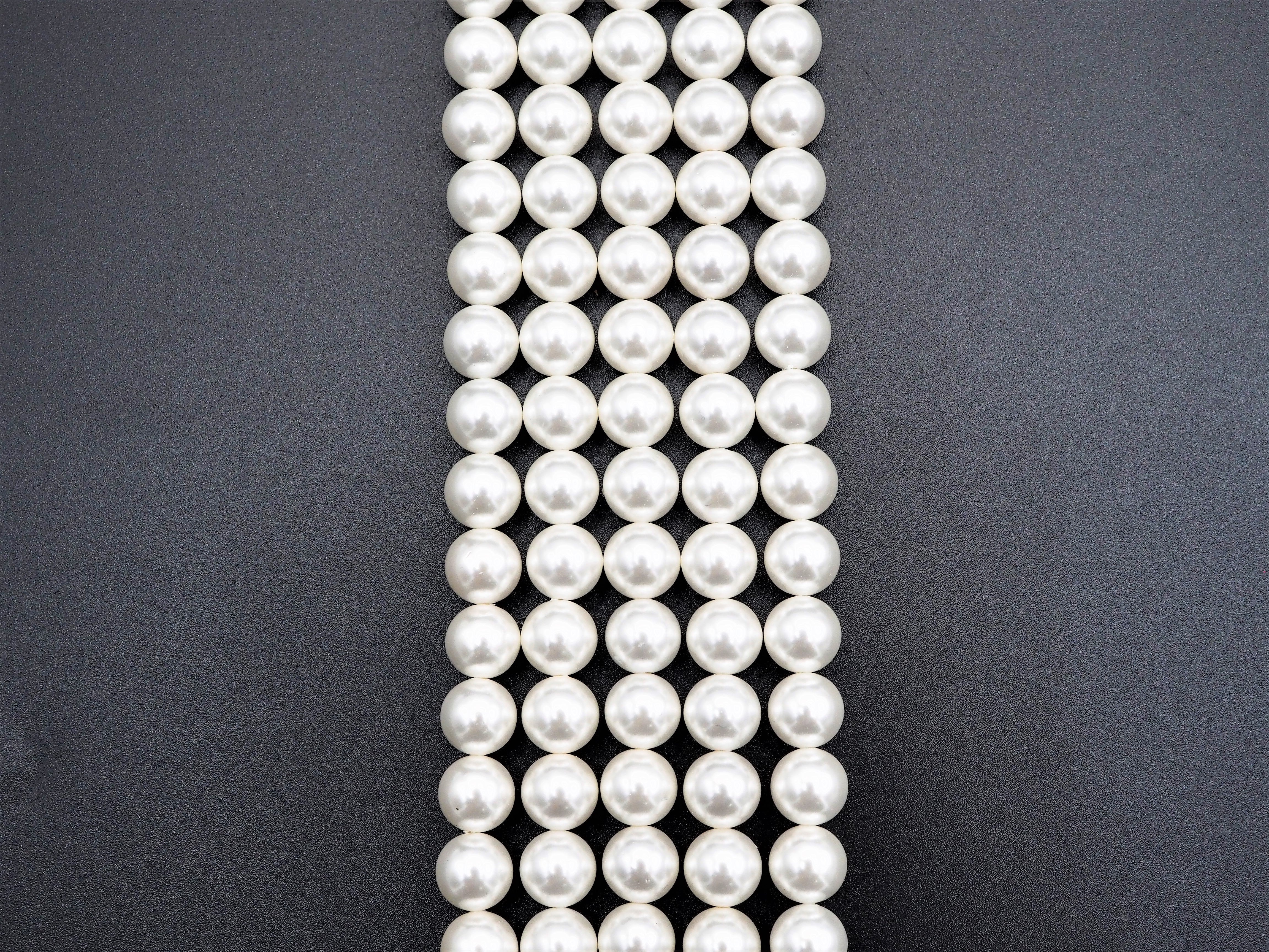 High Quality White Mother of Pearl Round Smooth Beads, Sku#U316