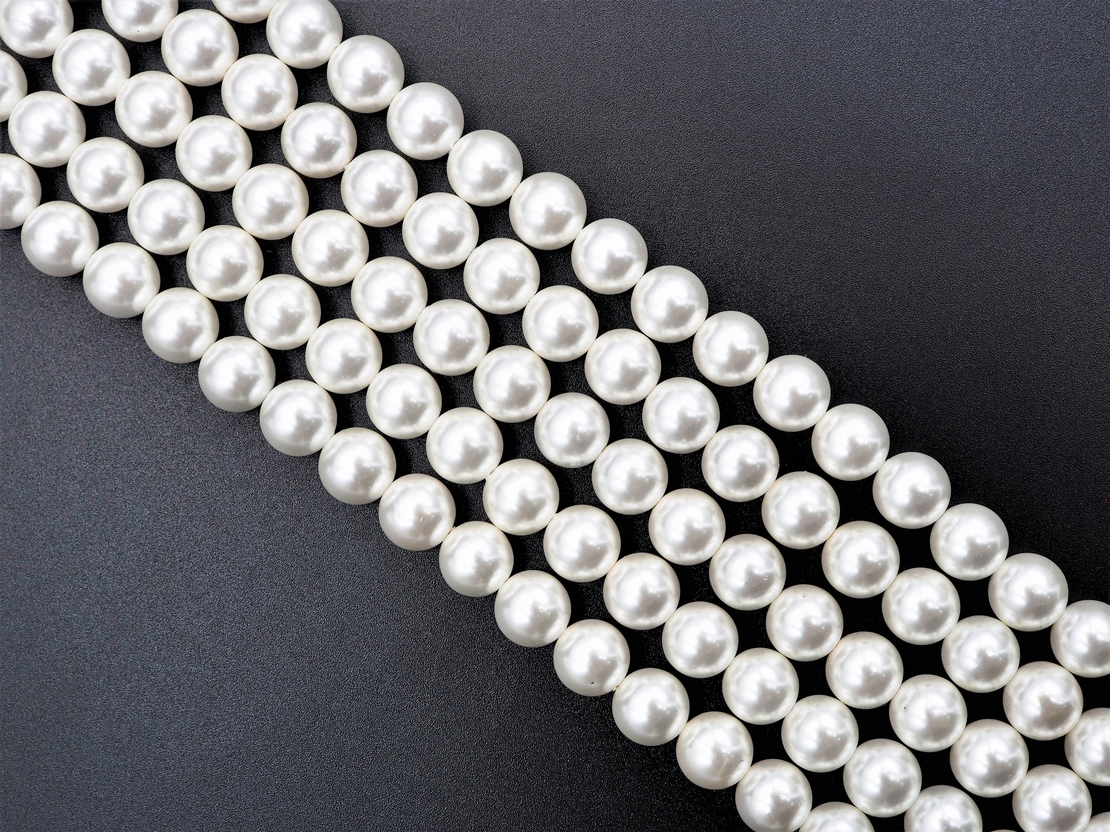 High Quality White Mother of Pearl Round Smooth Beads, Sku#U316