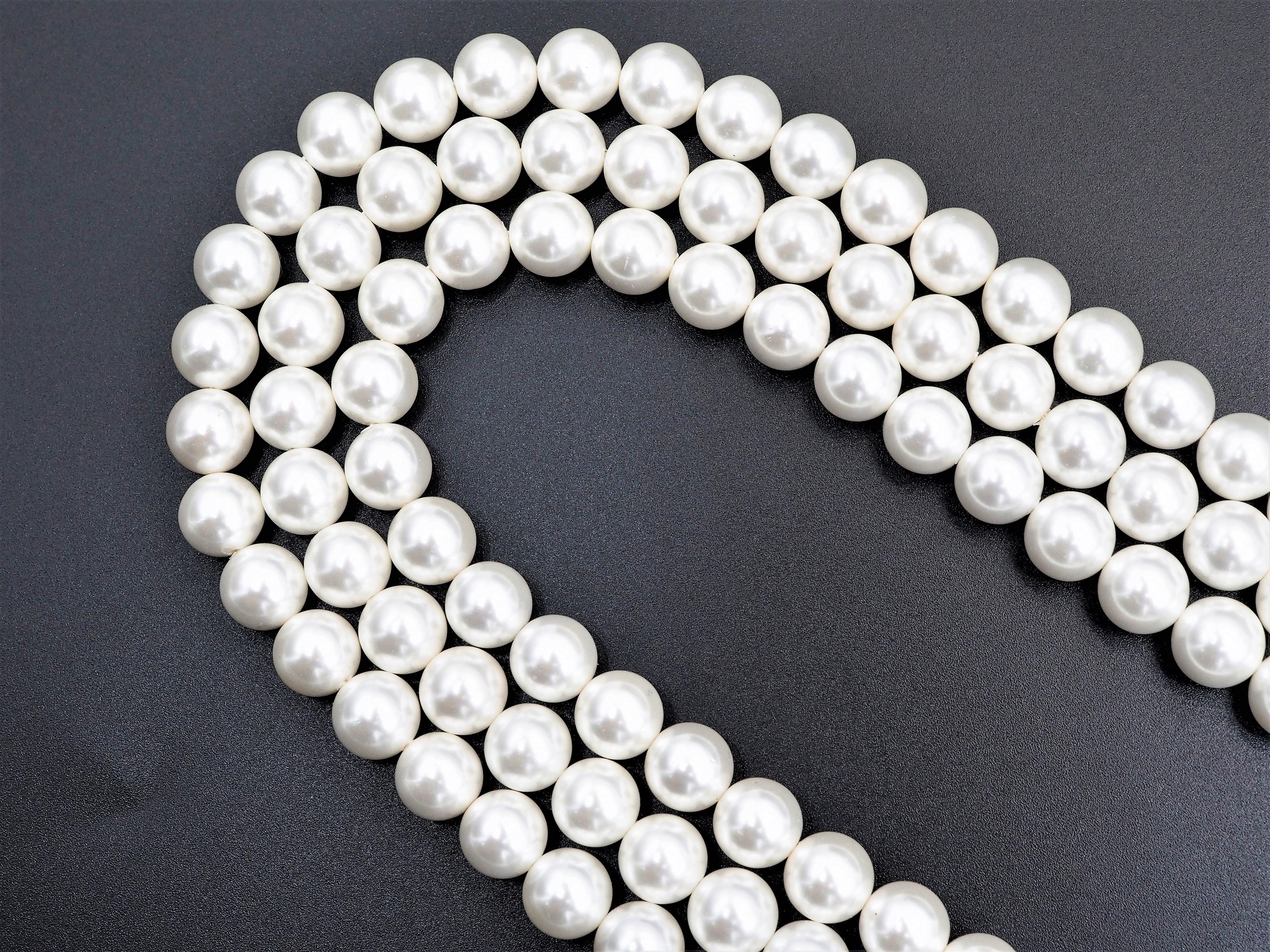 High Quality White Mother of Pearl Round Smooth Beads, Sku#U316