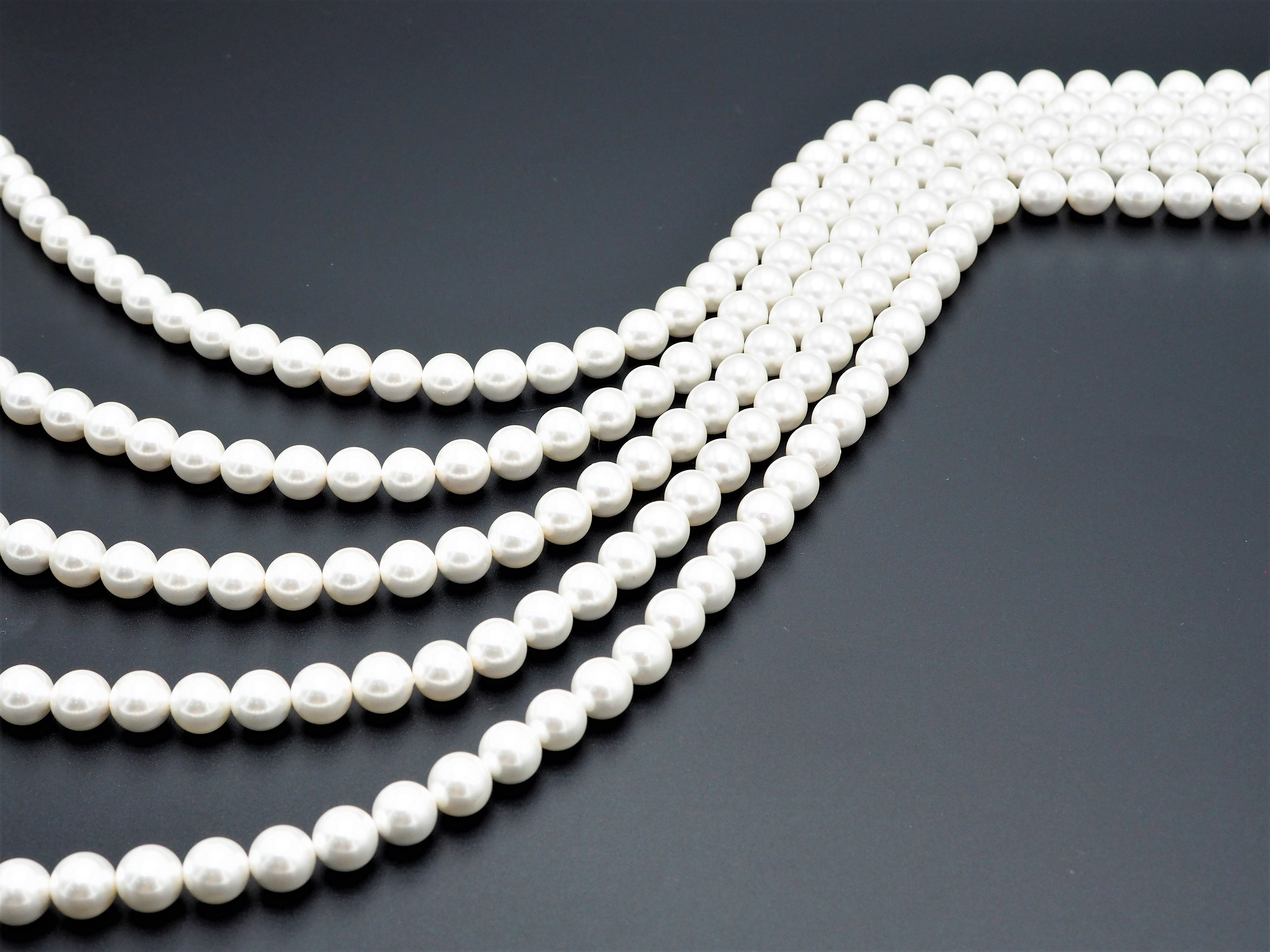 High Quality White Mother of Pearl Round Smooth Beads, Sku#U316