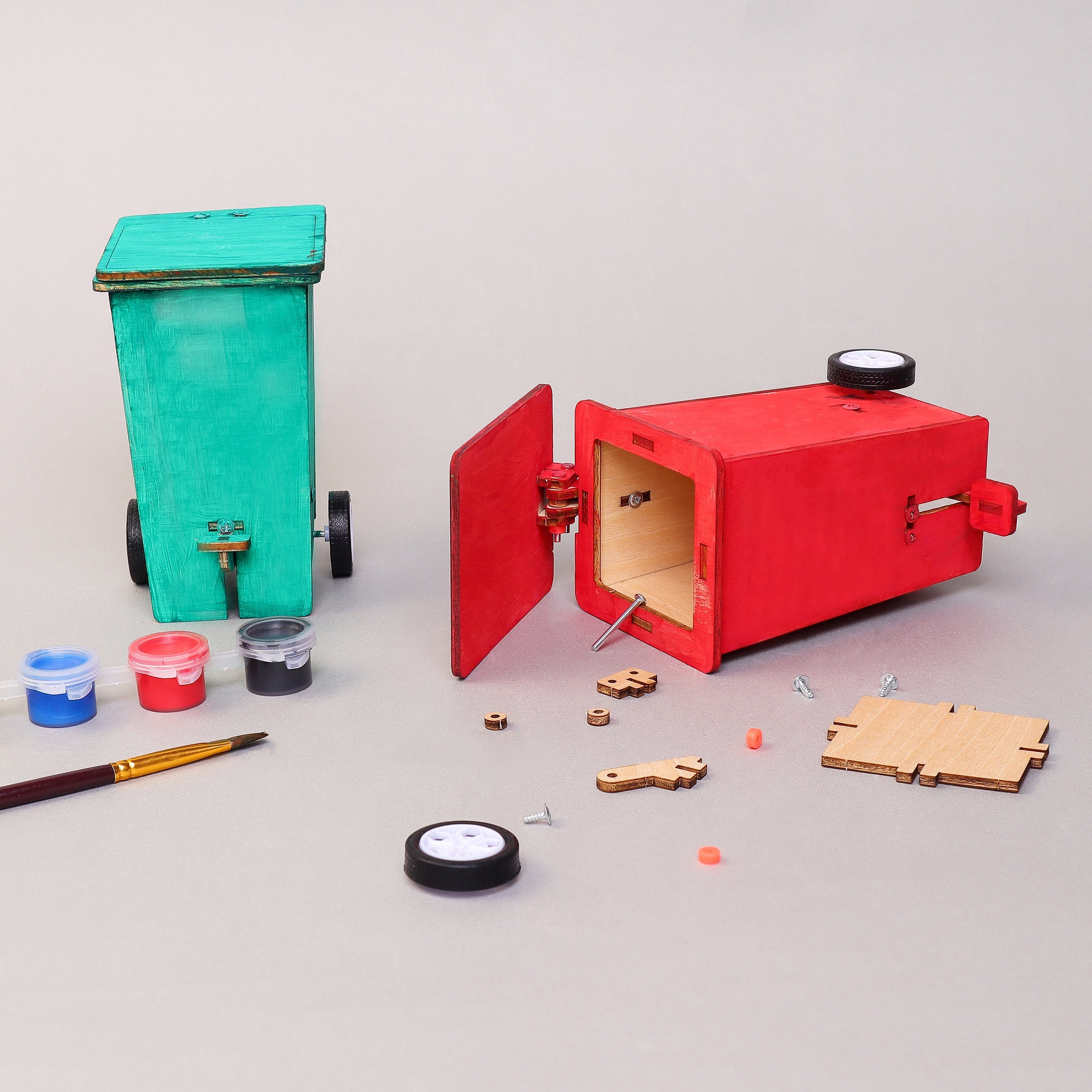 Build Paint Mini Trash Cans Set Desk Decor