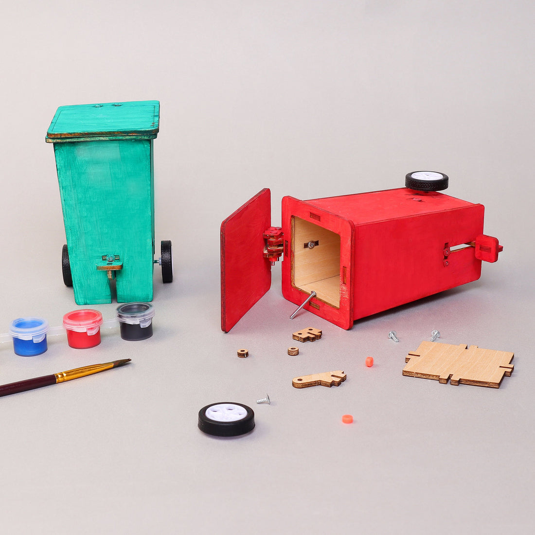 Build Paint Mini Trash Cans Set Desk Decor