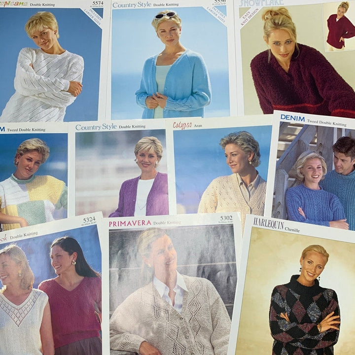 Lot of 10 New Sirdar Women Pullover Tops Sweater Full Color Knitting Patterns