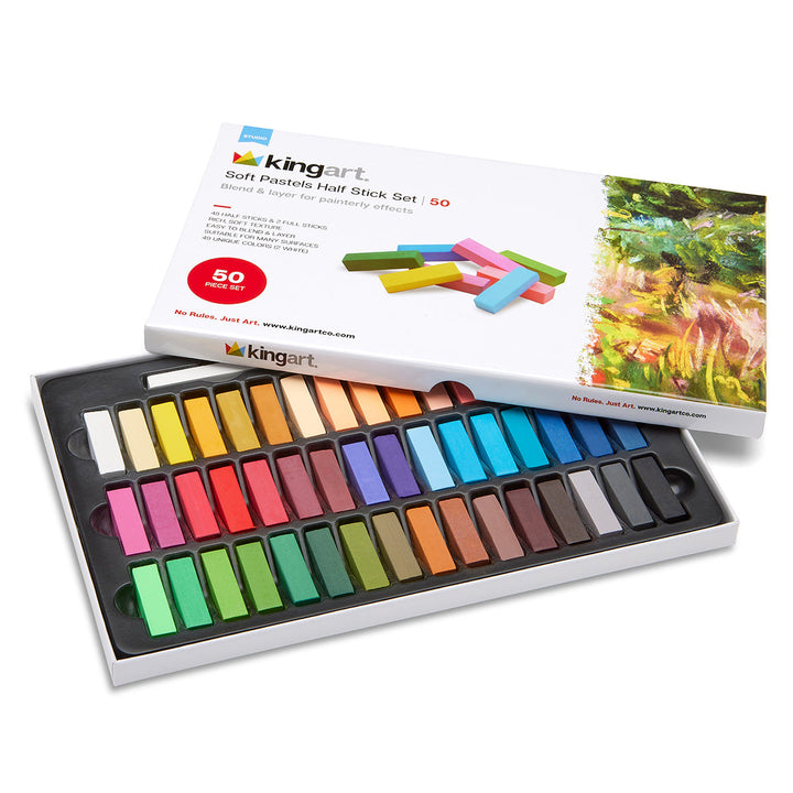 Soft Square Pastel Half Sticks 50 Piece Set