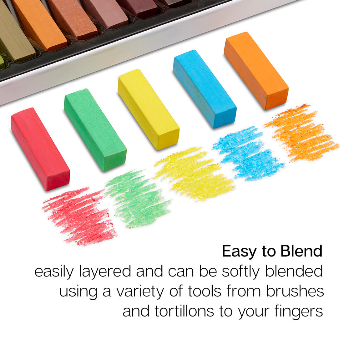 Soft Square Pastel Half Sticks 50 Piece Set