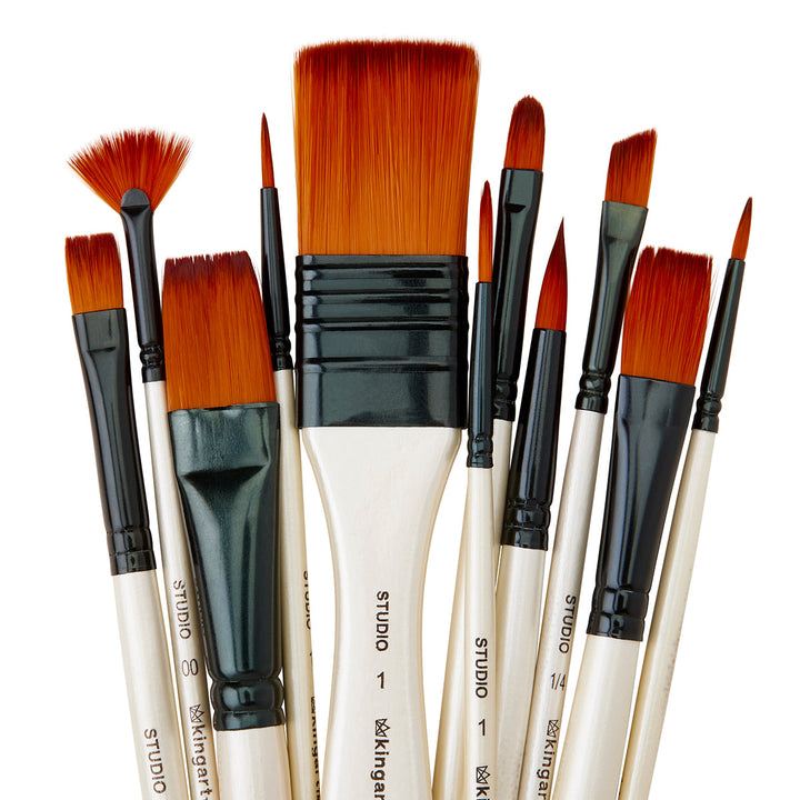 Studio Gold Nylon Brush Set Acrylic Watercolor