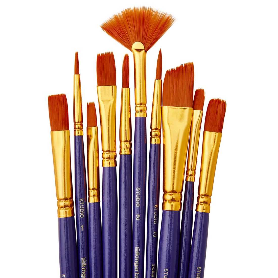 Studio Gold Nylon Brush Set Acrylic Watercolor