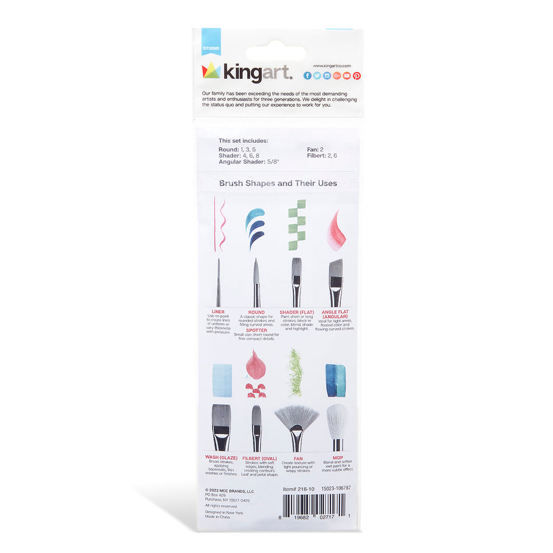 Studio Gold Nylon Brush Set Acrylic Watercolor