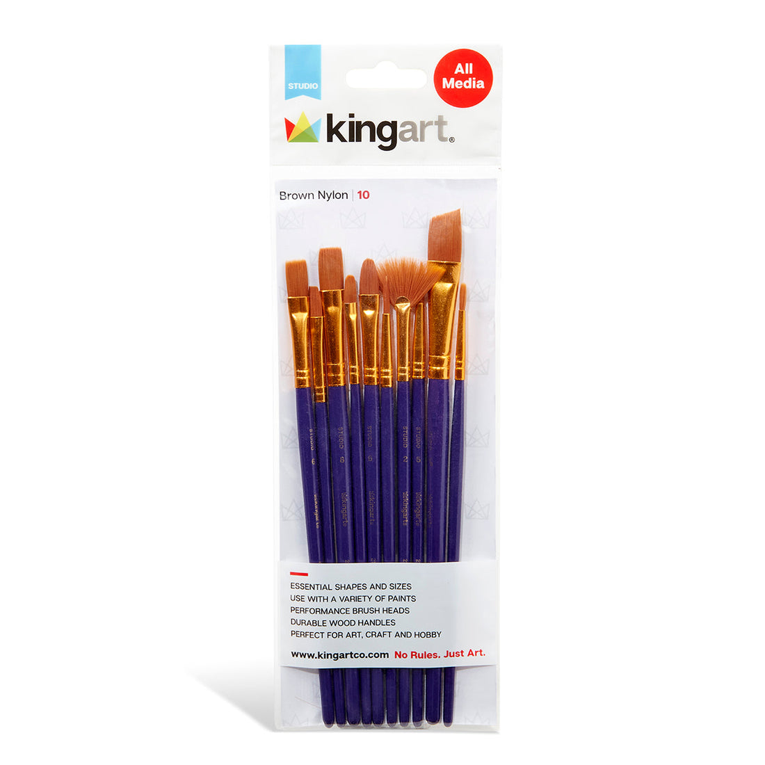 Studio Gold Nylon Brush Set Acrylic Watercolor