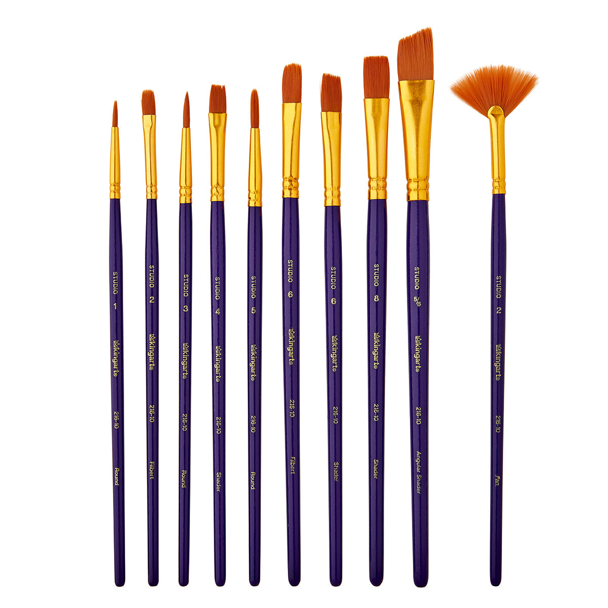 Studio Gold Nylon Brush Set Acrylic Watercolor