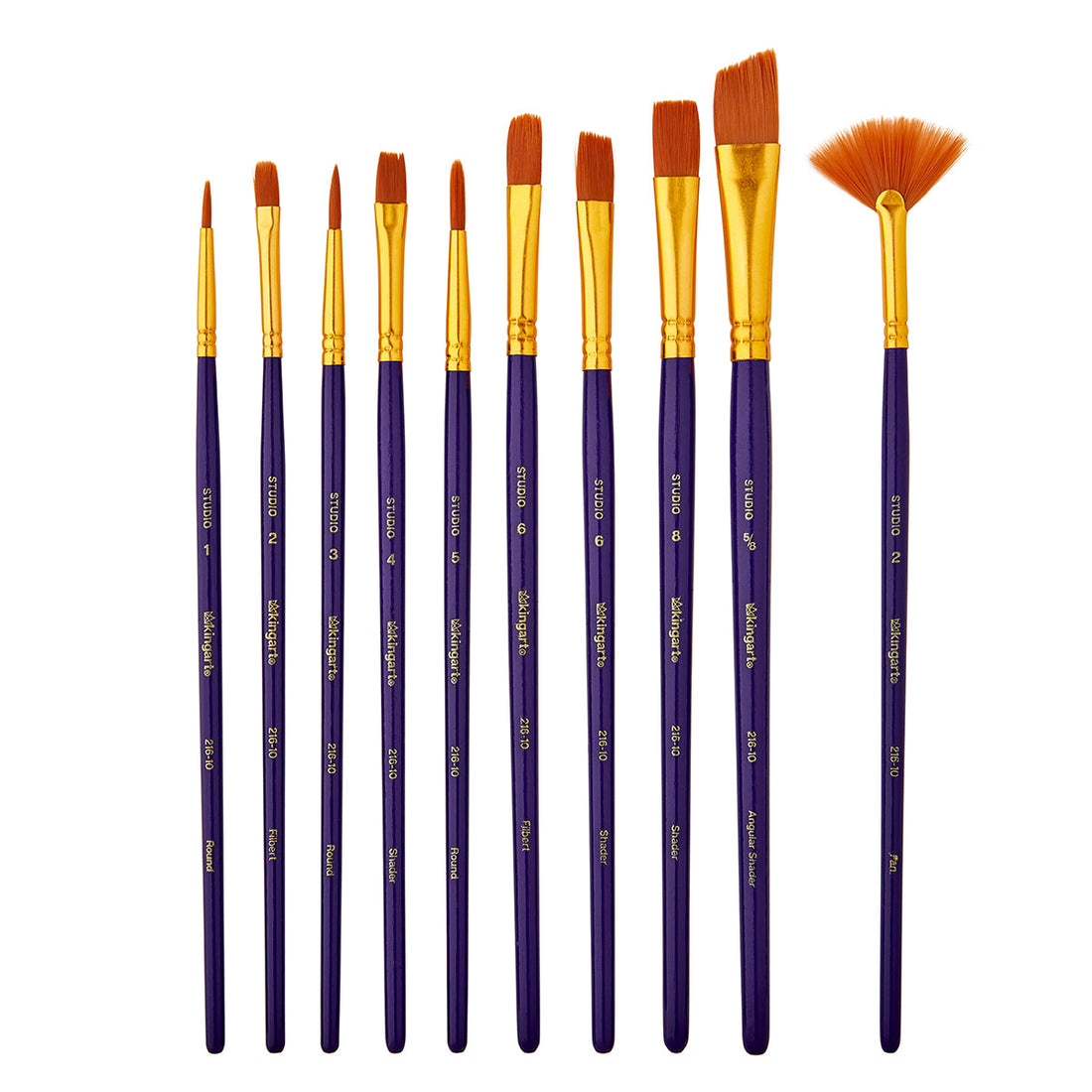 Studio Gold Nylon Brush Set Acrylic Watercolor