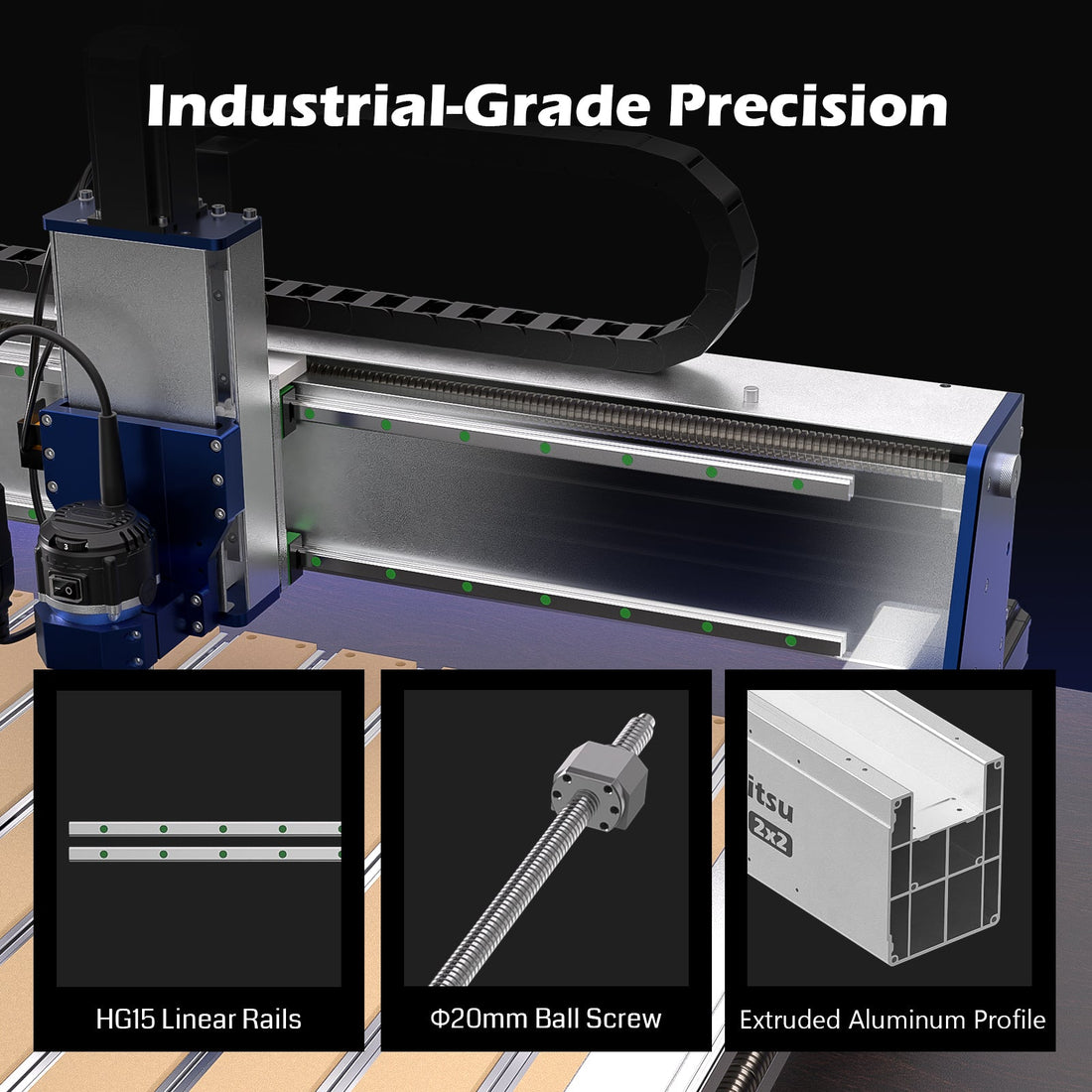 2x2 CNC Router Pre-Assembled Ball Screw