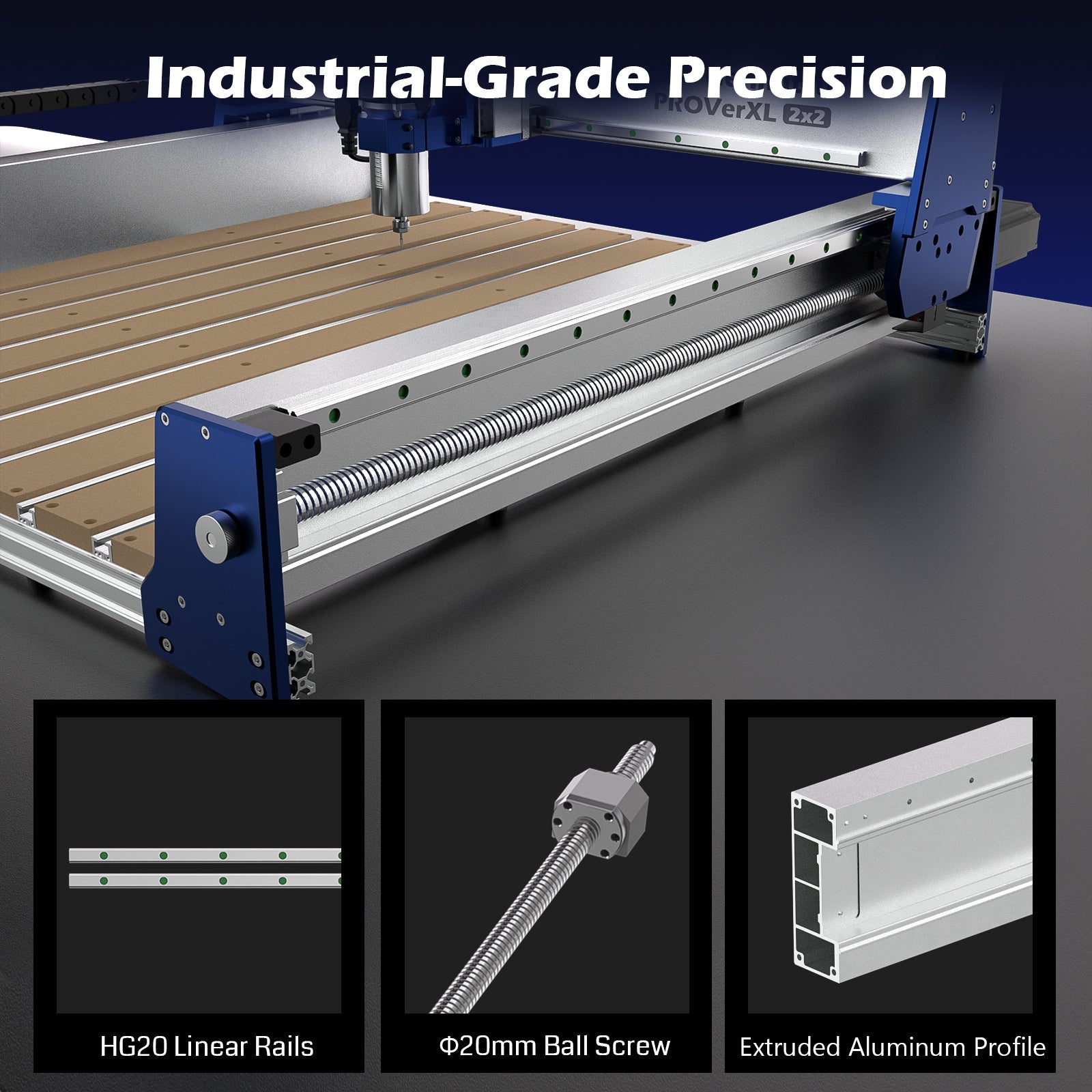 2x2 CNC Router Pre-Assembled Ball Screw
