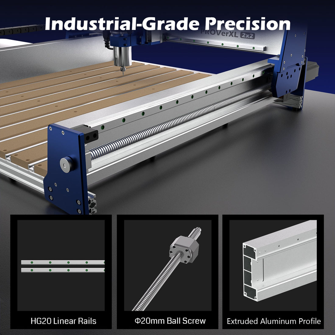 2x2 CNC Router Pre-Assembled Ball Screw