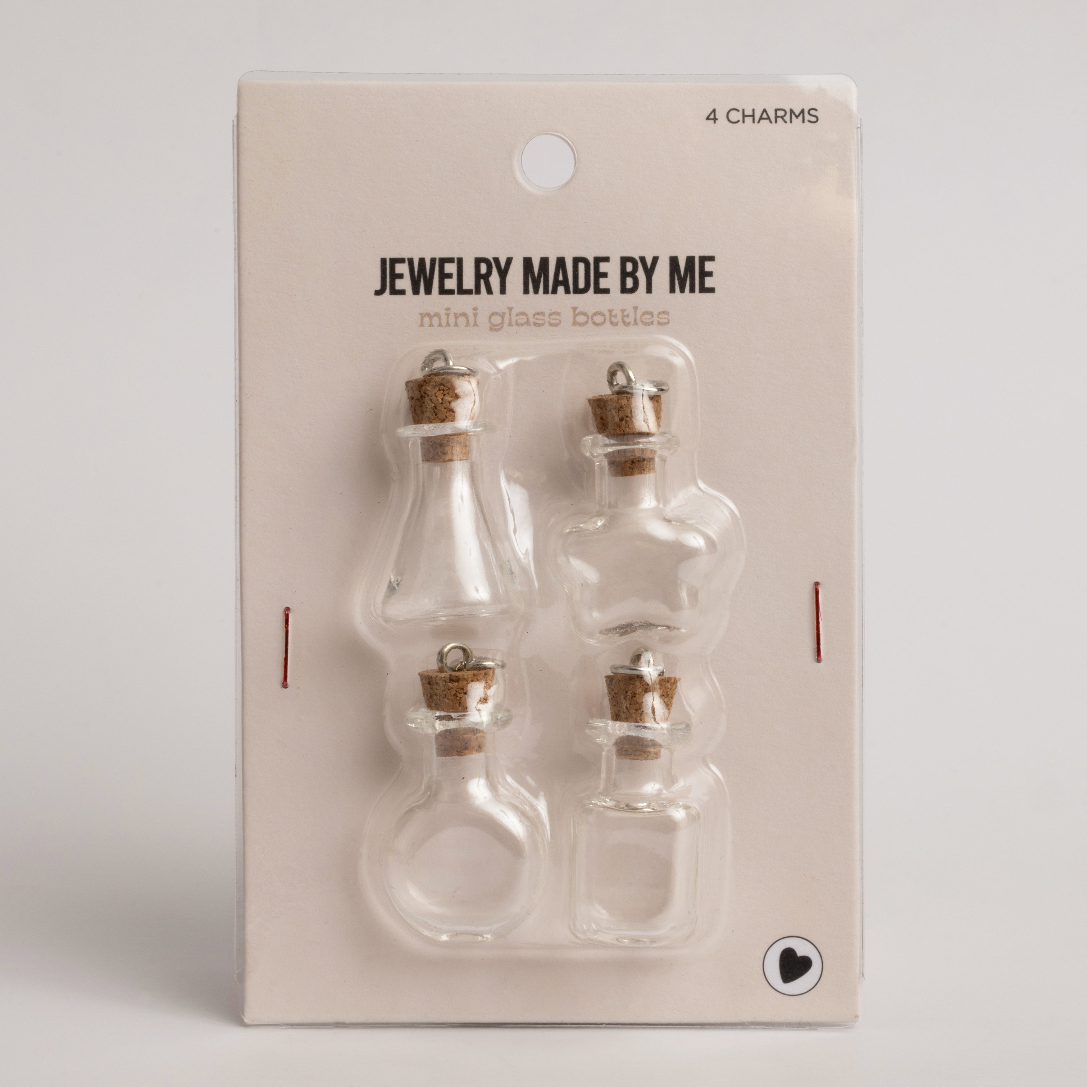 Mini Glass Potion Bottle Charms with Cork Set of 4 Clear Message in a Bottle for DIY Jewelry & Crafts