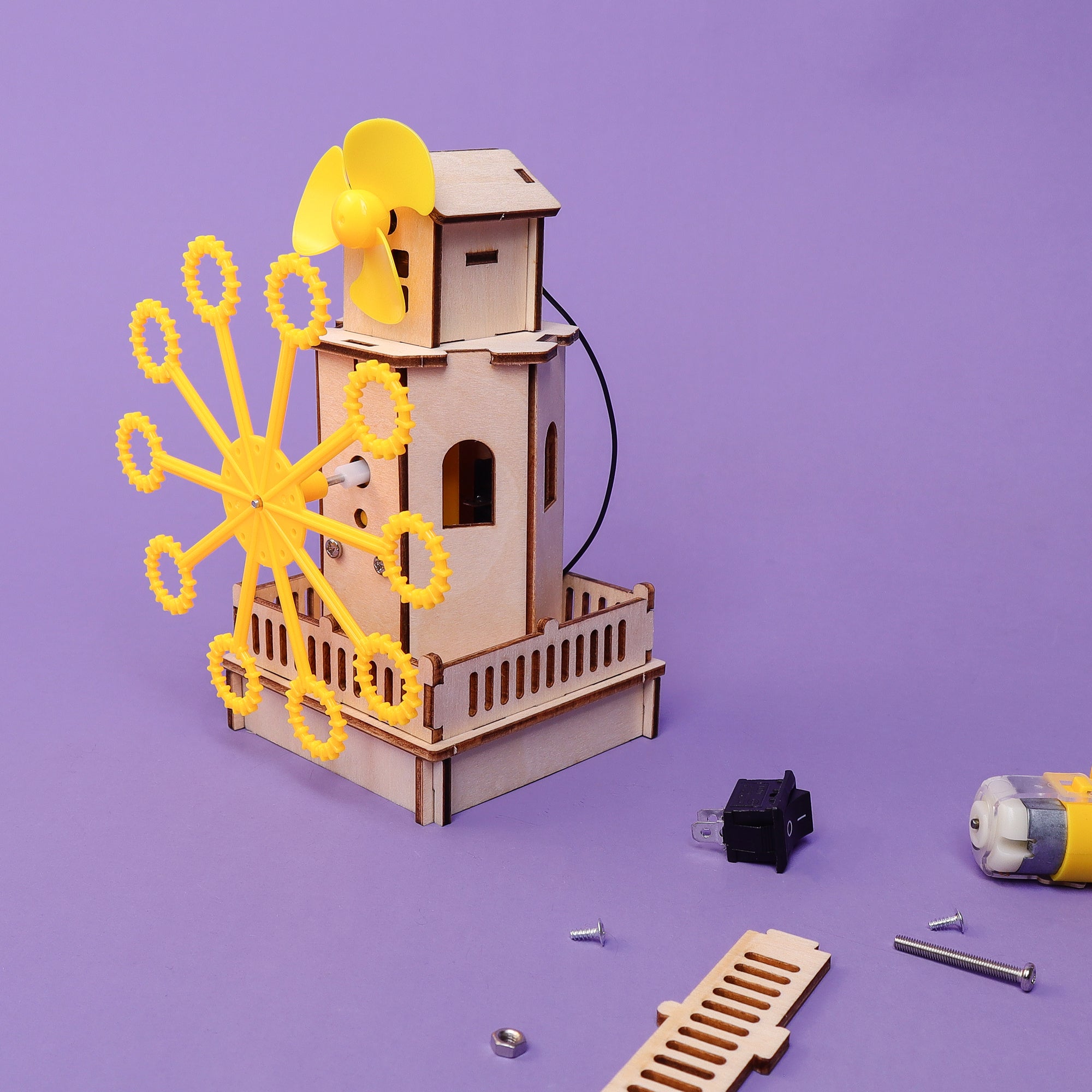 DIY Bubble Machine STEM Educational Toy Kit Kids