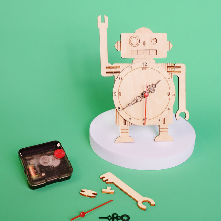 DIY Robot Clock STEM Educational Learning Kit Toy