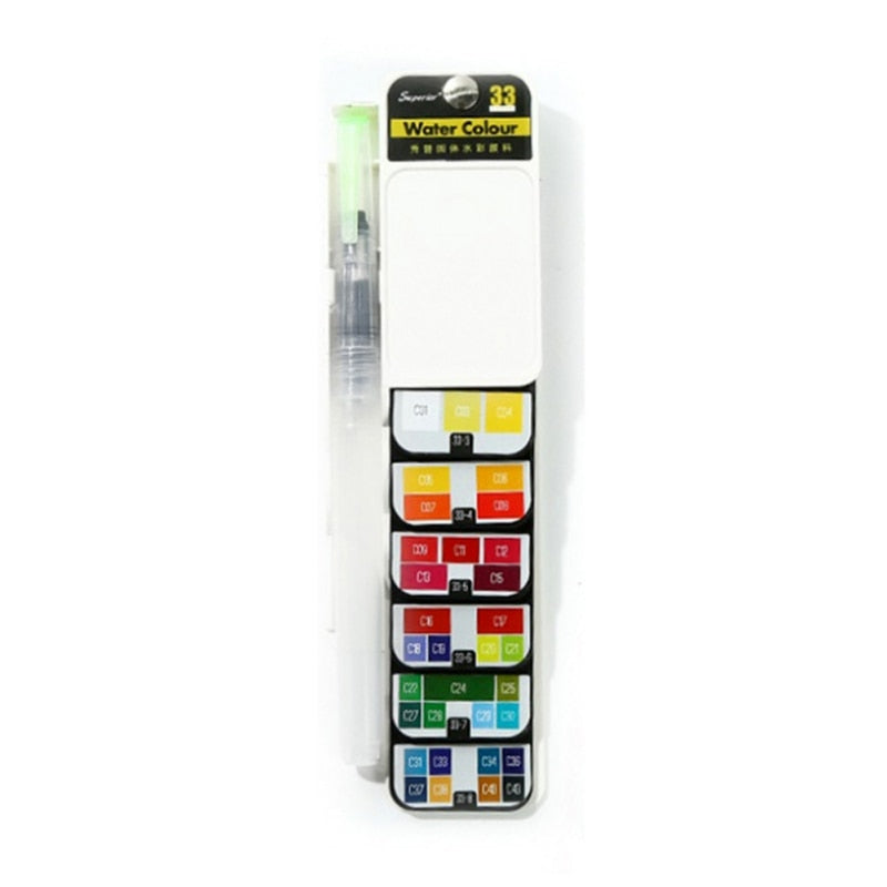Professional Foldable Watercolor Paint Set with Brush