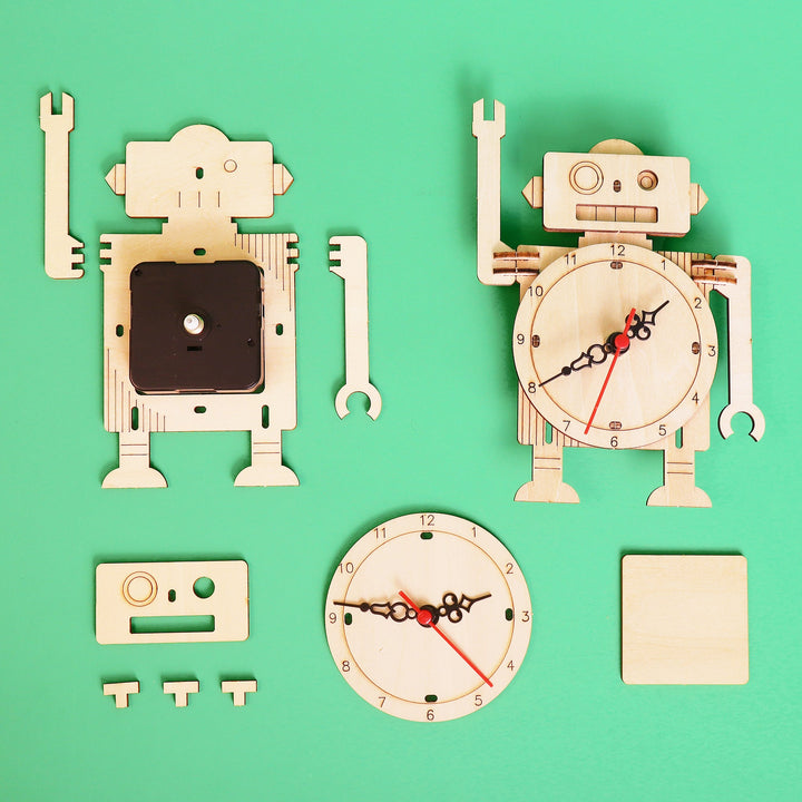 DIY Robot Clock STEM Educational Learning Kit Toy