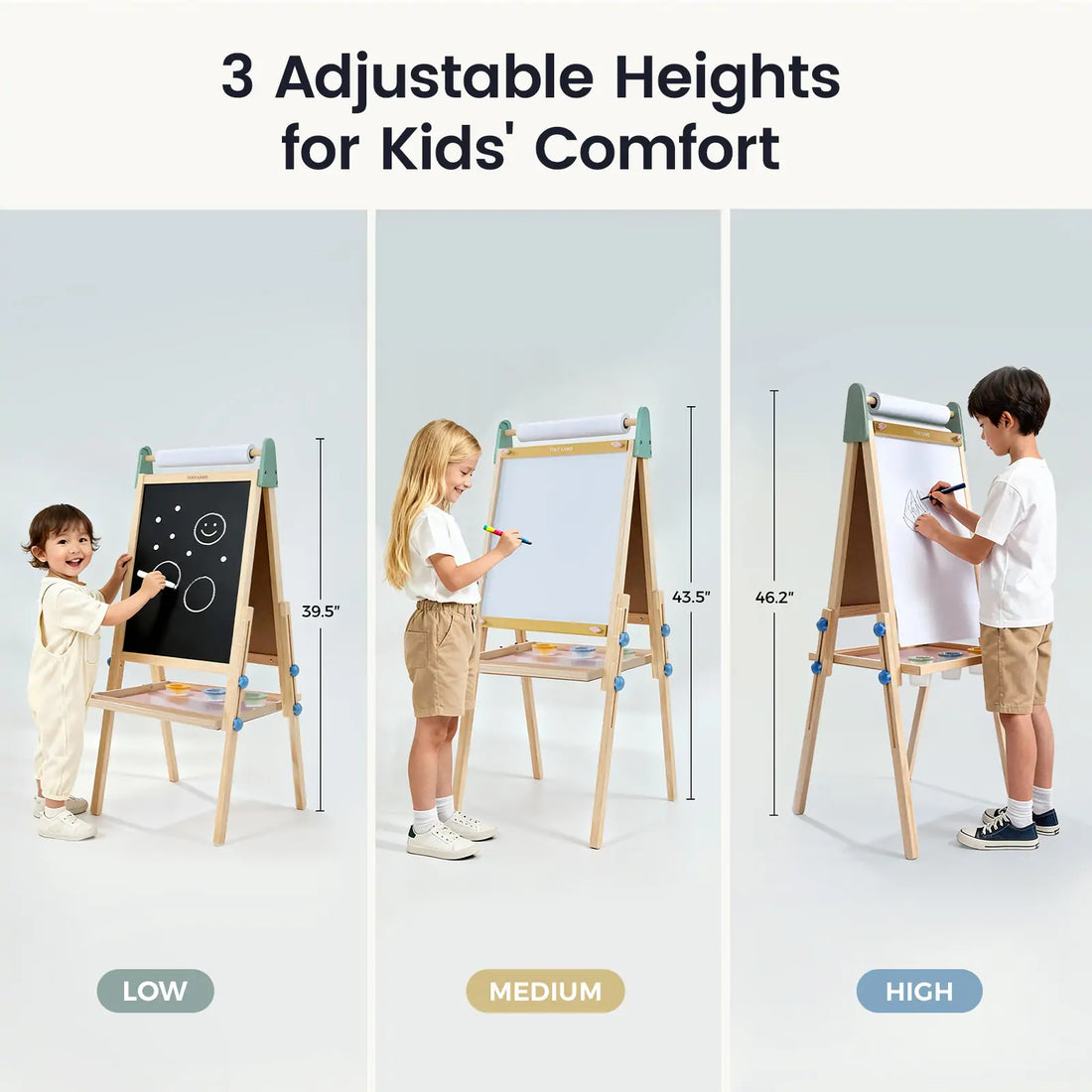 Tiny Land 3-in-1 Kids Art Easel Board