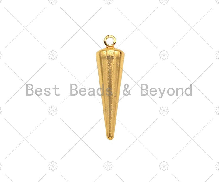 3D Gold/Silver/Rose Gold Cone Shape Charm, Spike Charm, Jewelry Supplies, DIY Jewelry, Spike Necklace Bracelet Earring Charm, sku#Y304