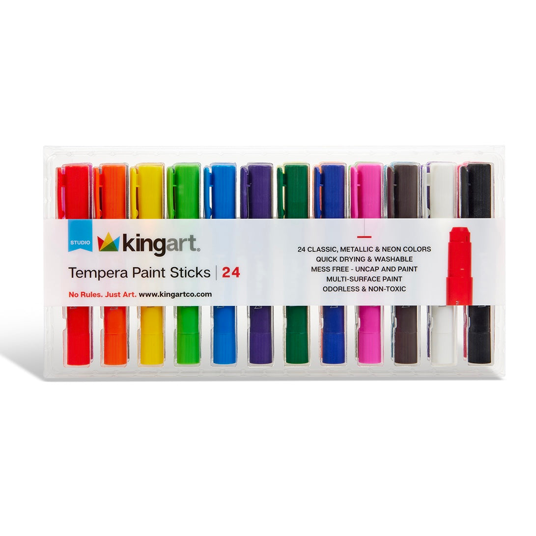 Tempera Paint Thin Sticks 24 Color Set