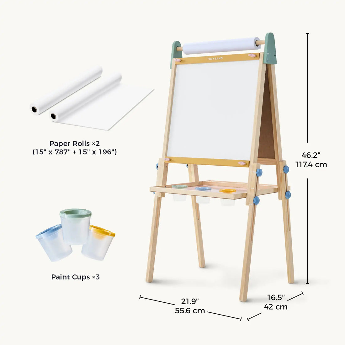 Tiny Land 3-in-1 Kids Art Easel Board