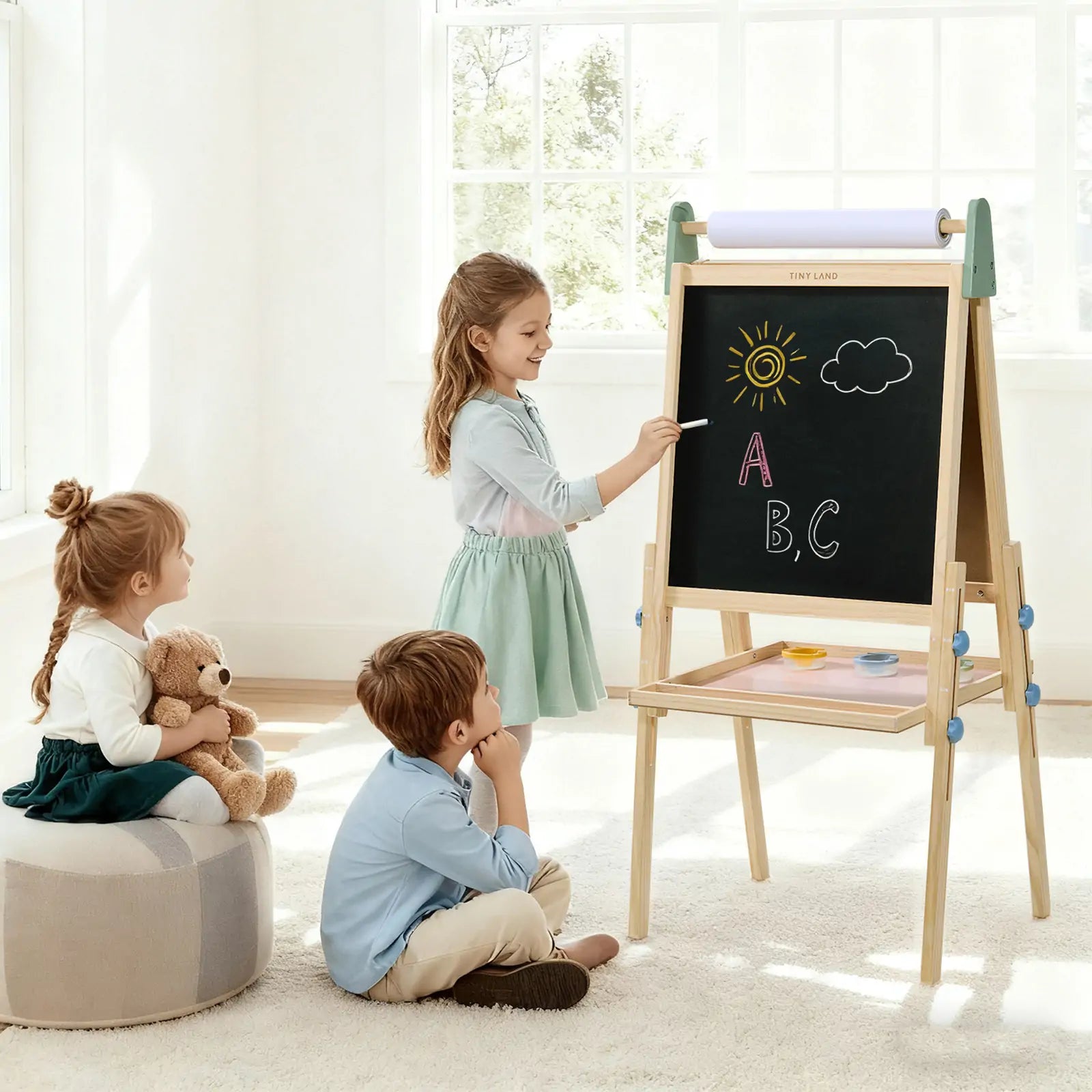 Tiny Land 3-in-1 Kids Art Easel Board