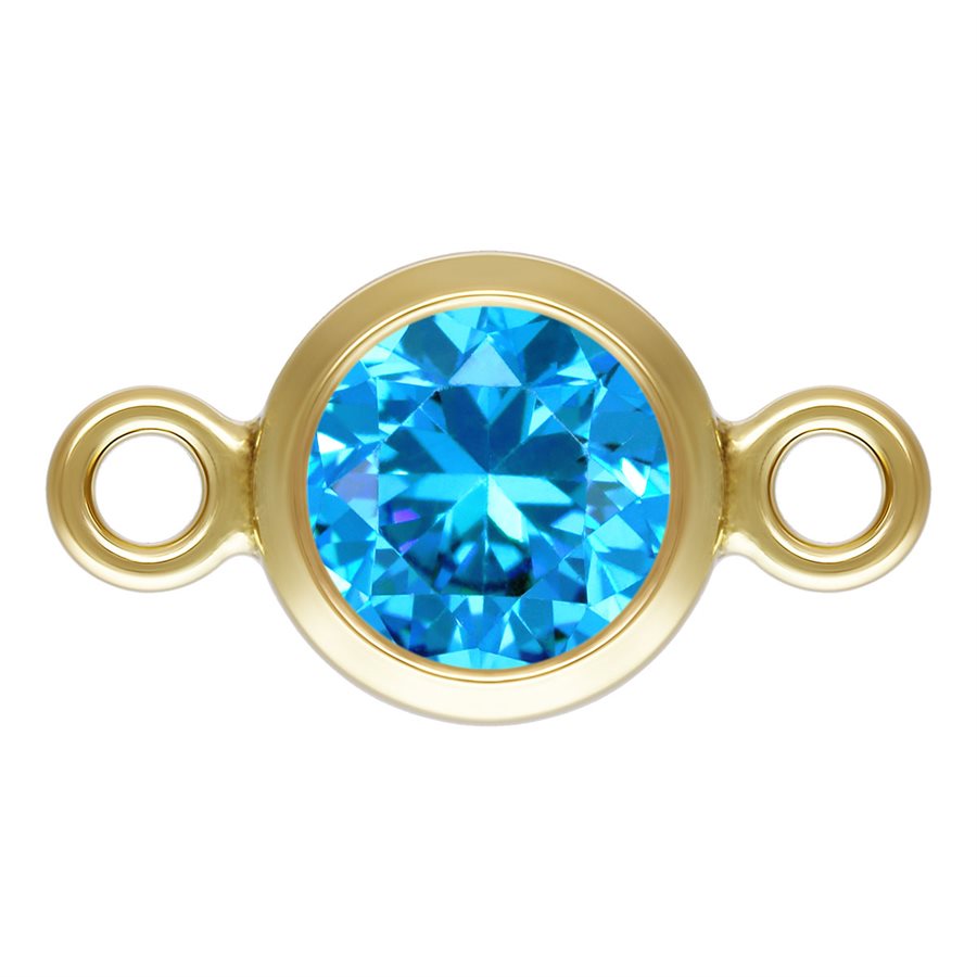 14K Gold Filled 4mm Birthstone Permanent Jewelry Connectors