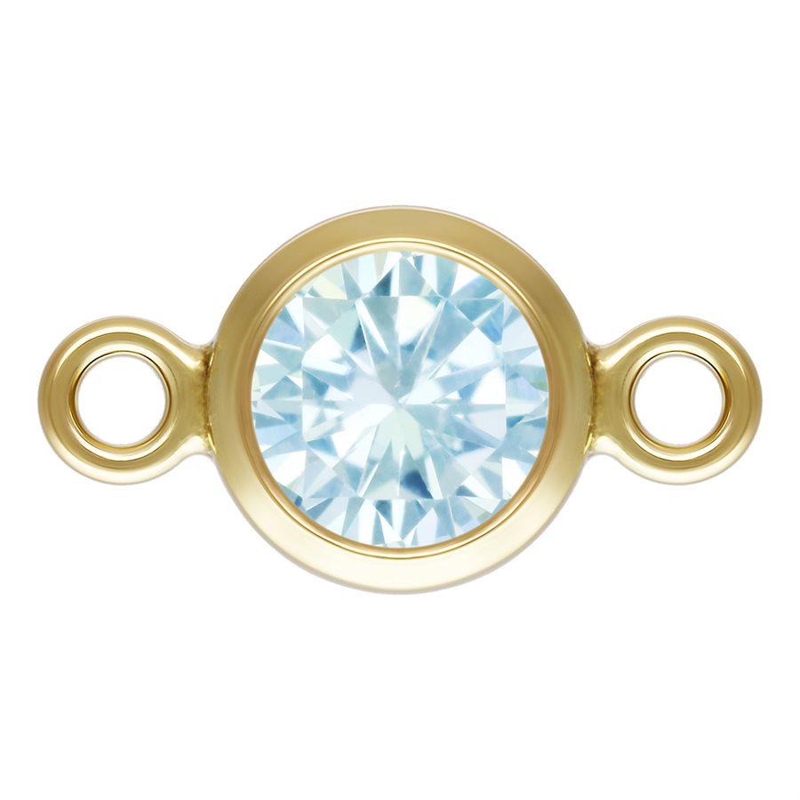 14K Gold Filled 4mm Birthstone Permanent Jewelry Connectors