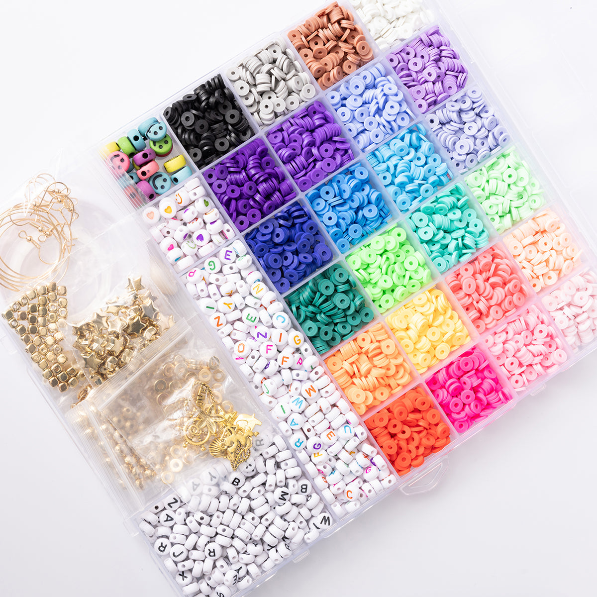 Multicolor Alphabet Heishi Happy Face Bead Jewelry