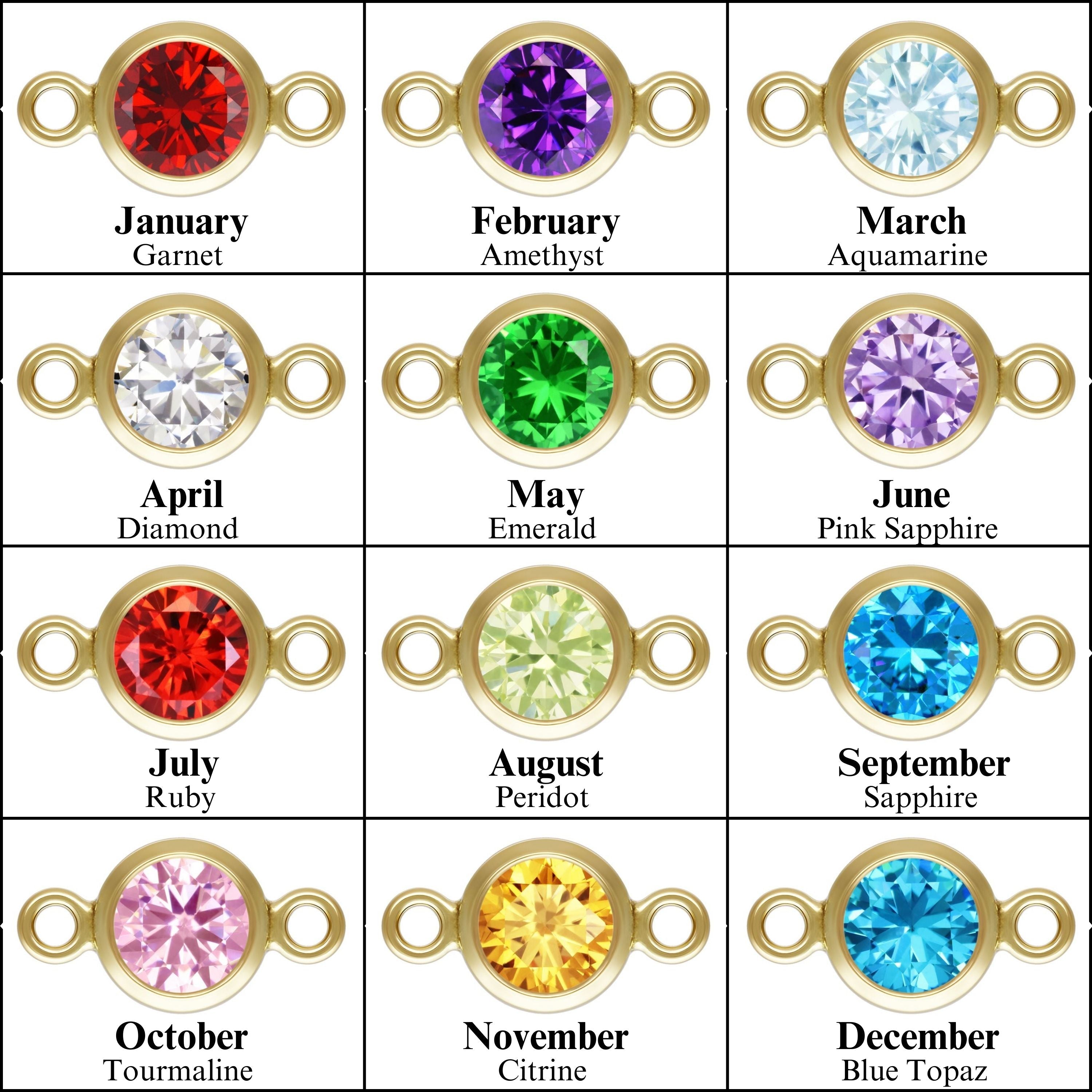 14K Gold Filled 4mm Birthstone Permanent Jewelry Connectors