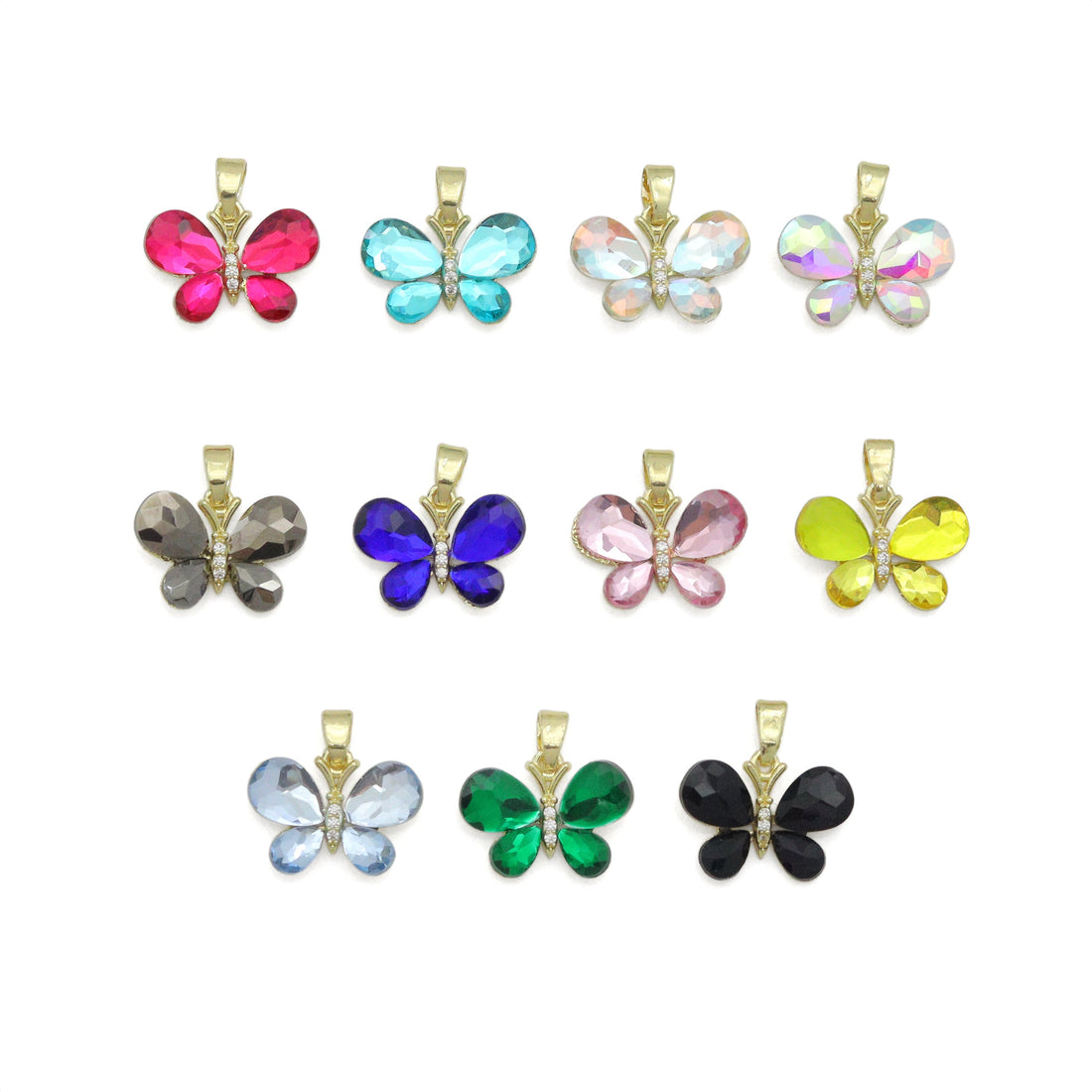 Crystal Butterfly Charm Jewelry Making Supply