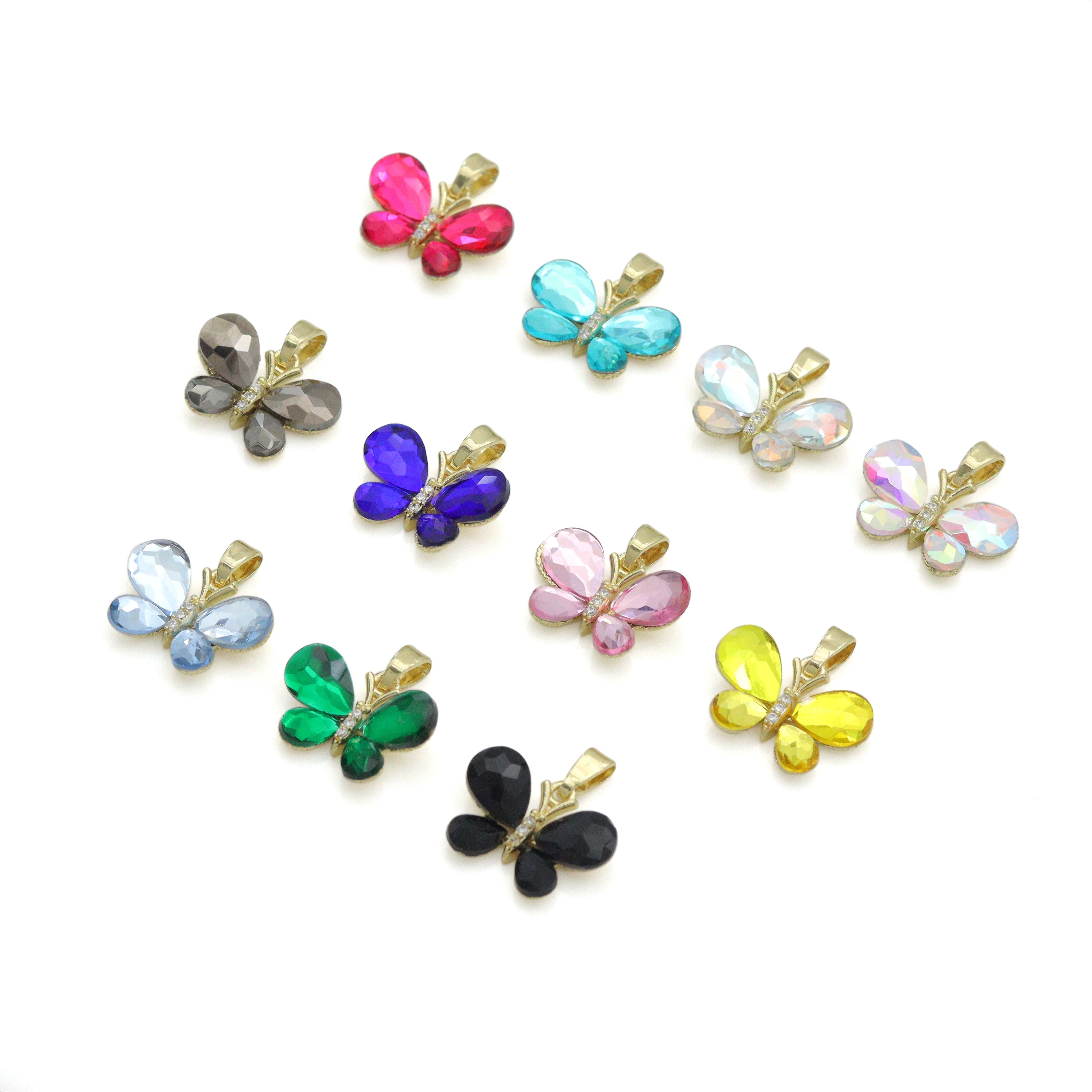 Crystal Butterfly Charm Jewelry Making Supply