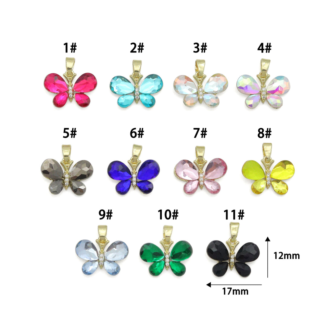 Crystal Butterfly Charm Jewelry Making Supply