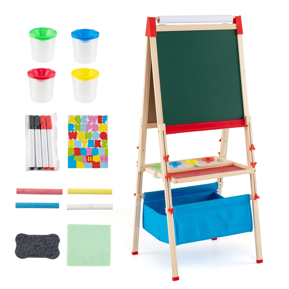 Foldable Double Sided Magnetic Chalkboard Easel Kids