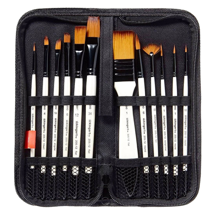 Studio Gold Nylon Brush Set Acrylic Watercolor