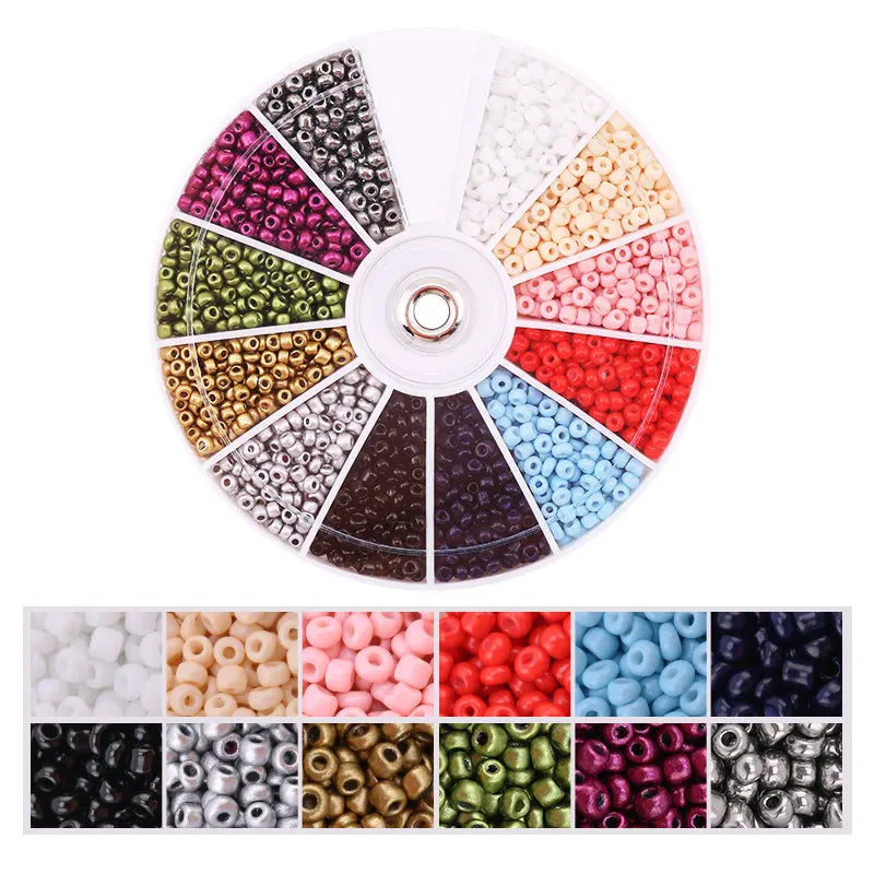 2000 Piece 12 Grid Glass Seed Beads Set