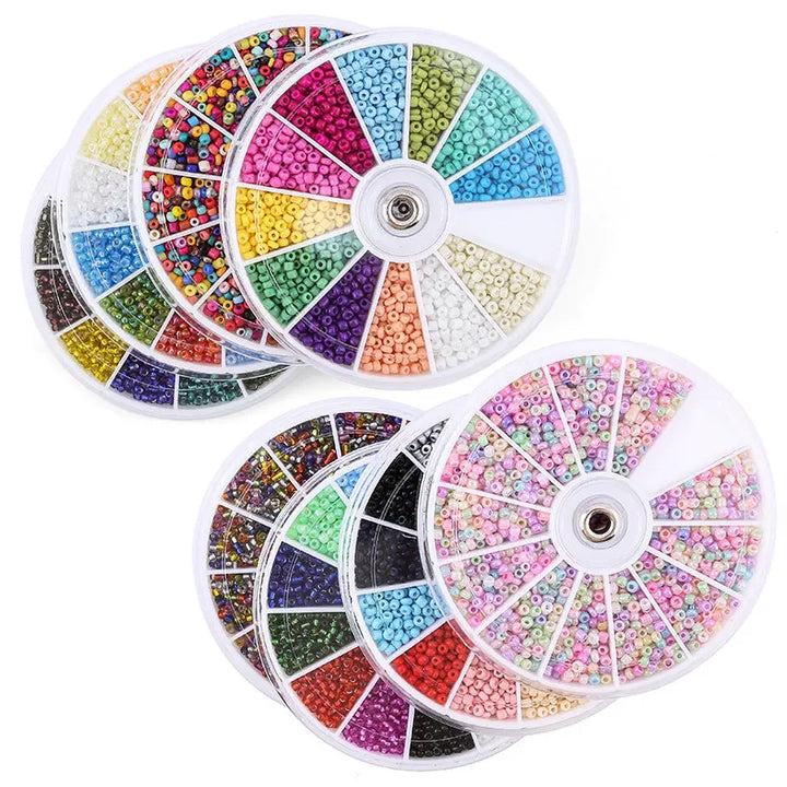 2000 Piece 12 Grid Glass Seed Beads Set