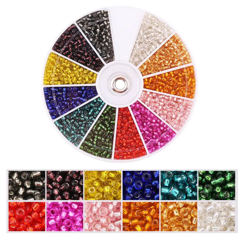 2000 Piece 12 Grid Glass Seed Beads Set