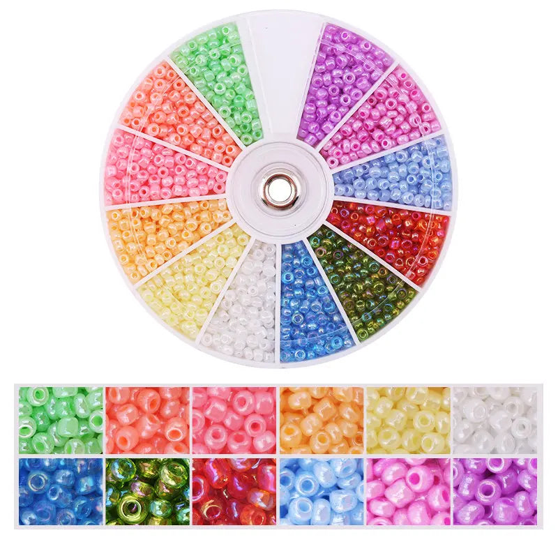 2000 Piece 12 Grid Glass Seed Beads Set