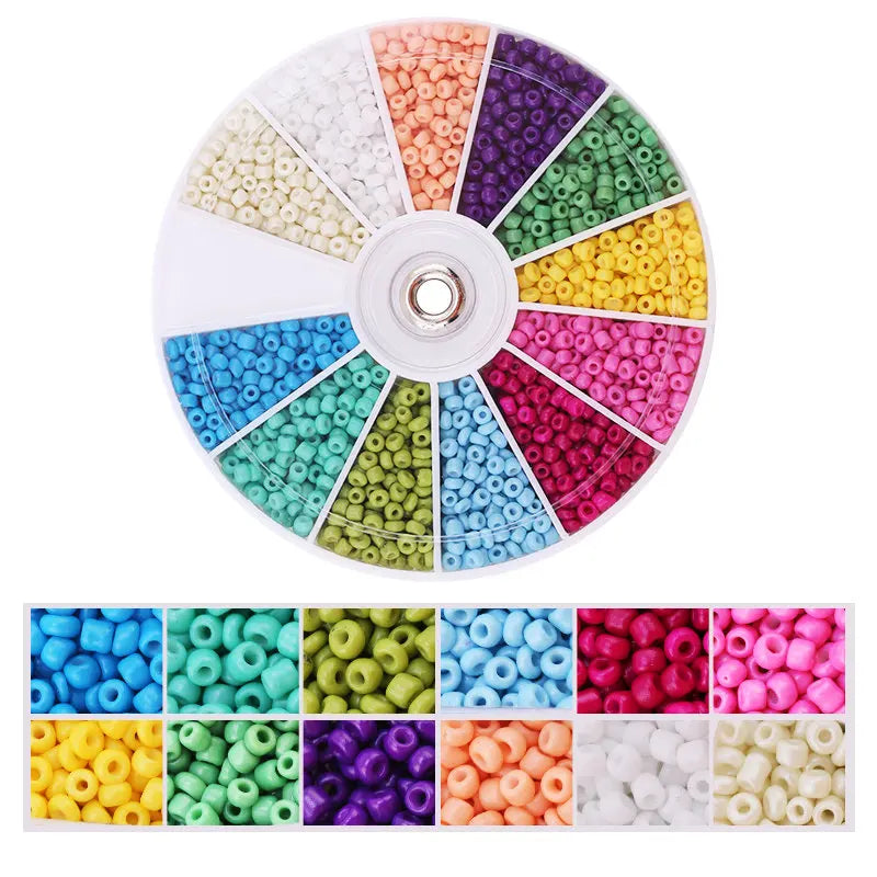 2000 Piece 12 Grid Glass Seed Beads Set