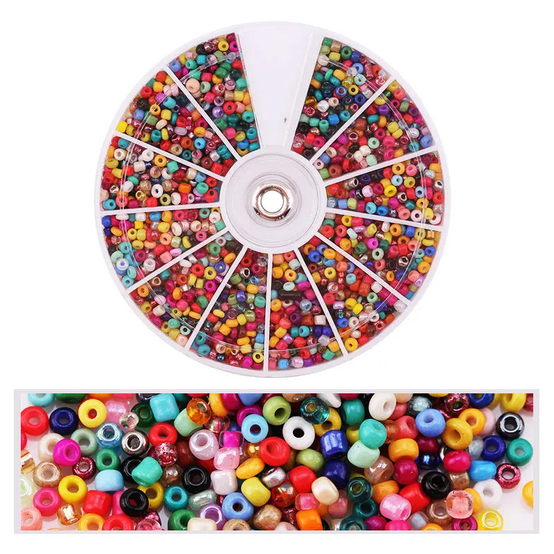 2000 Piece 12 Grid Glass Seed Beads Set