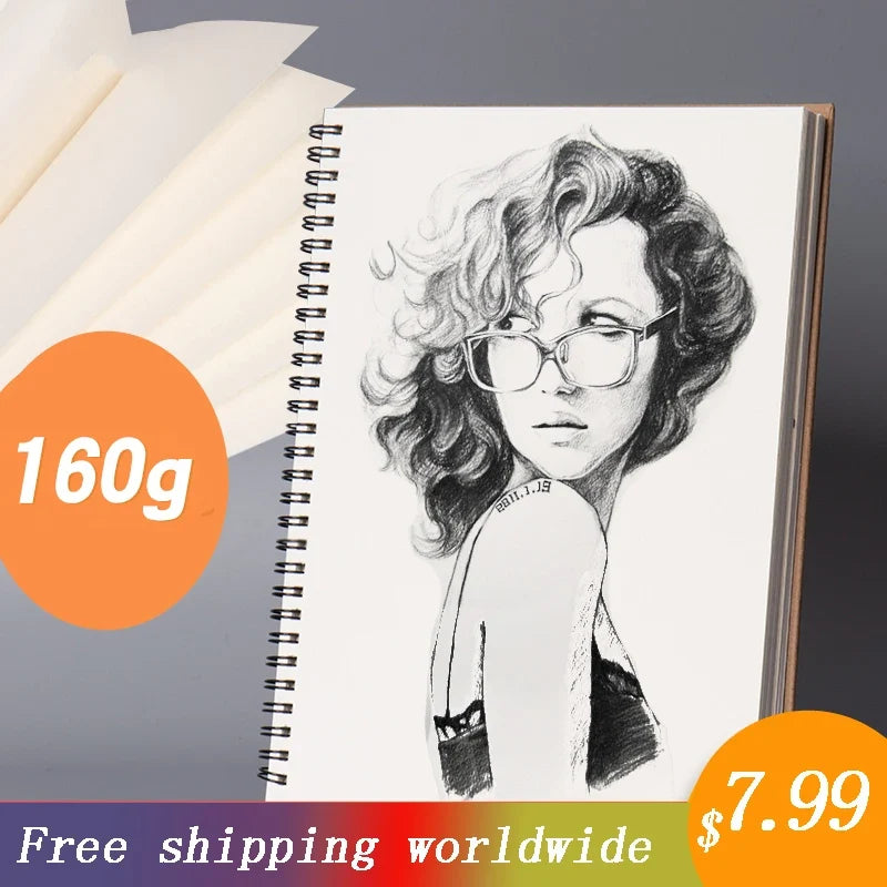 Black Paper Sketchbook Soft Cover Painting Notebook