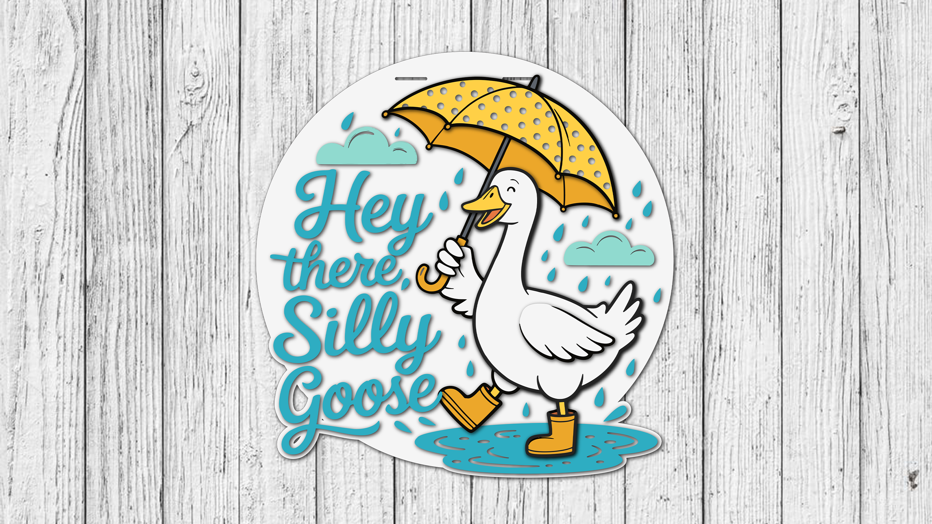 Hey There Silly Goose Door Hanger - DIY Unfinished Kit - Lvl 2