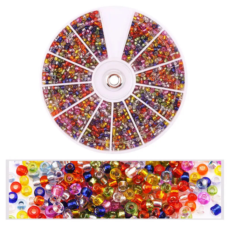 2000 Piece 12 Grid Glass Seed Beads Set