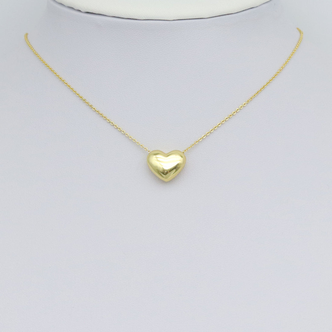 Gold 3D Puffy Heart Charm Pendant, Sku#LK1032
