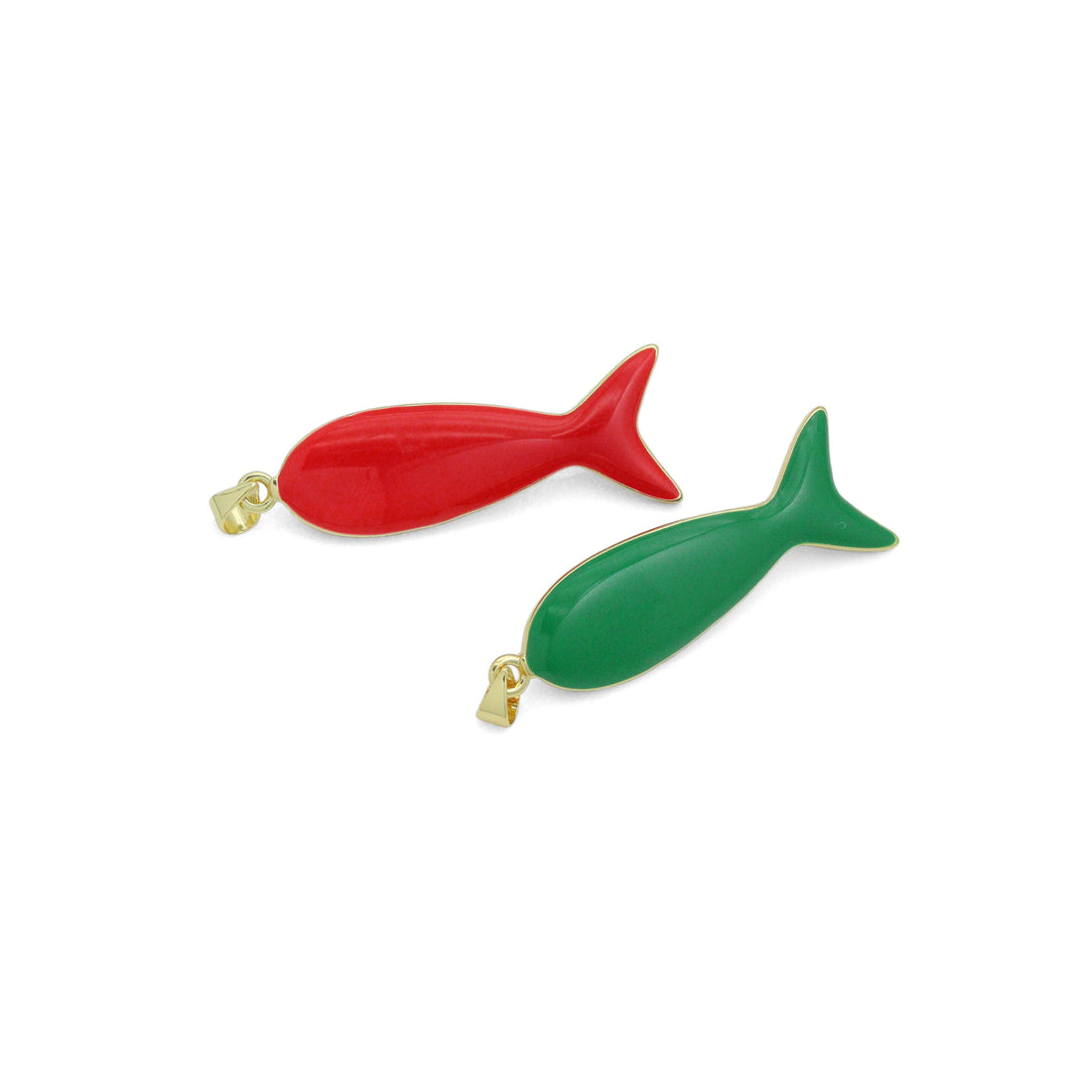 Colorful Enamel Fish Pendant Jewelry Making Charm