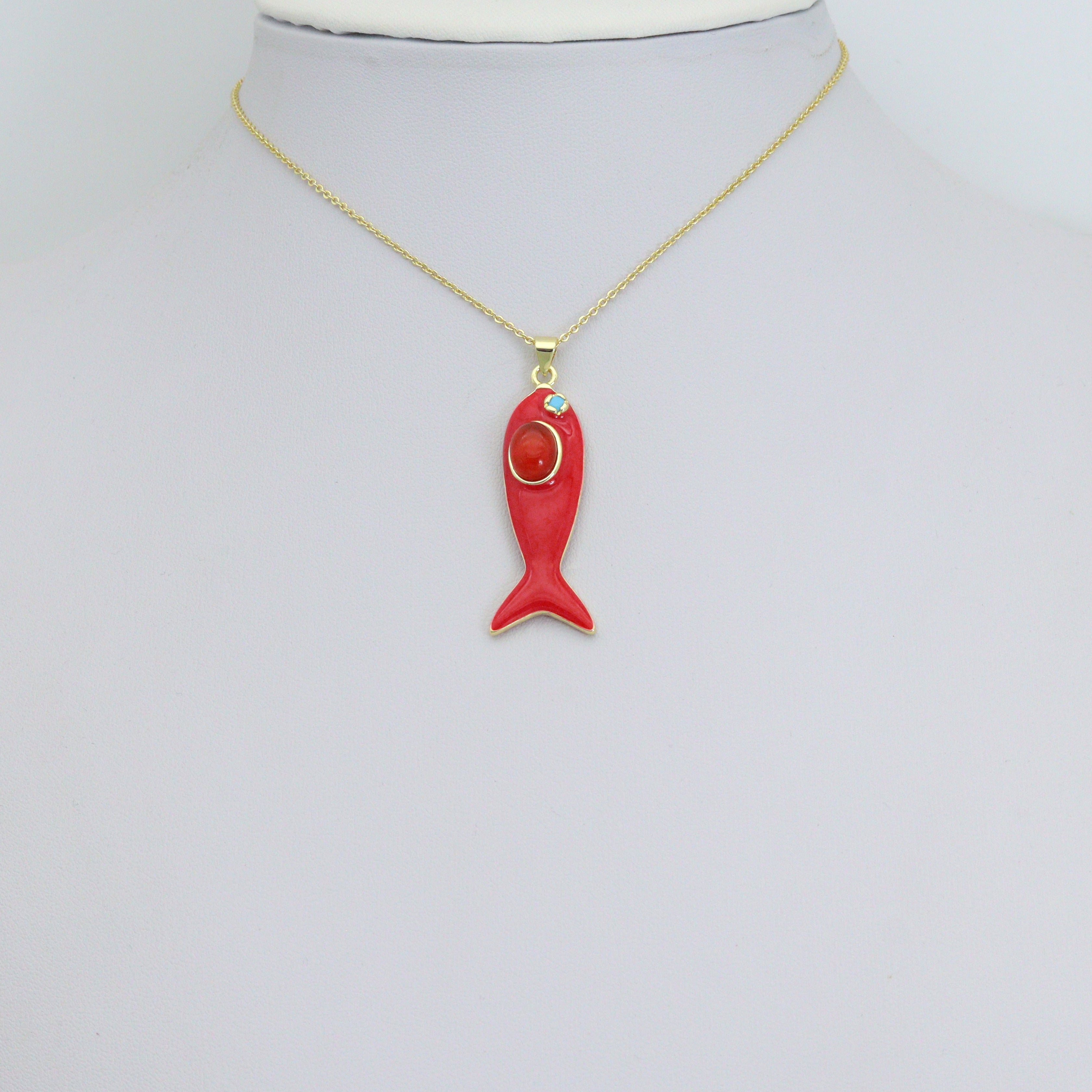Colorful Enamel Fish Pendant Jewelry Making Charm