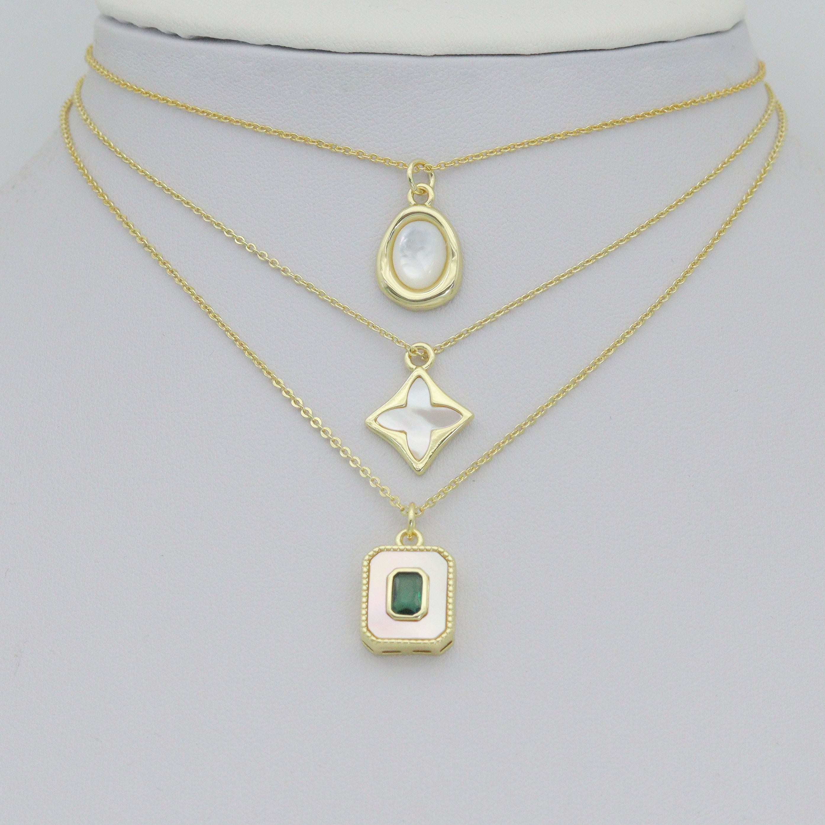 Abalone Mother of Pearl Gold Oval Rectangle Charm Pendant, Sku#LK1304